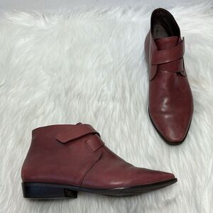 Atelier‎ Soleh Cordovan Leather Strappy Booties Sz 6